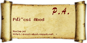Pócsi Abod névjegykártya